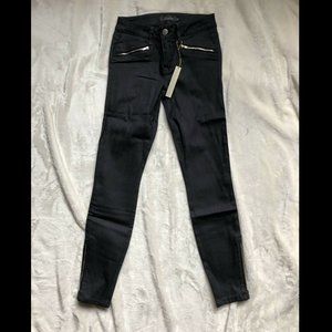 NWT Level 99 Riley Moto Skinny Jeans Bluish-Grey Size 25